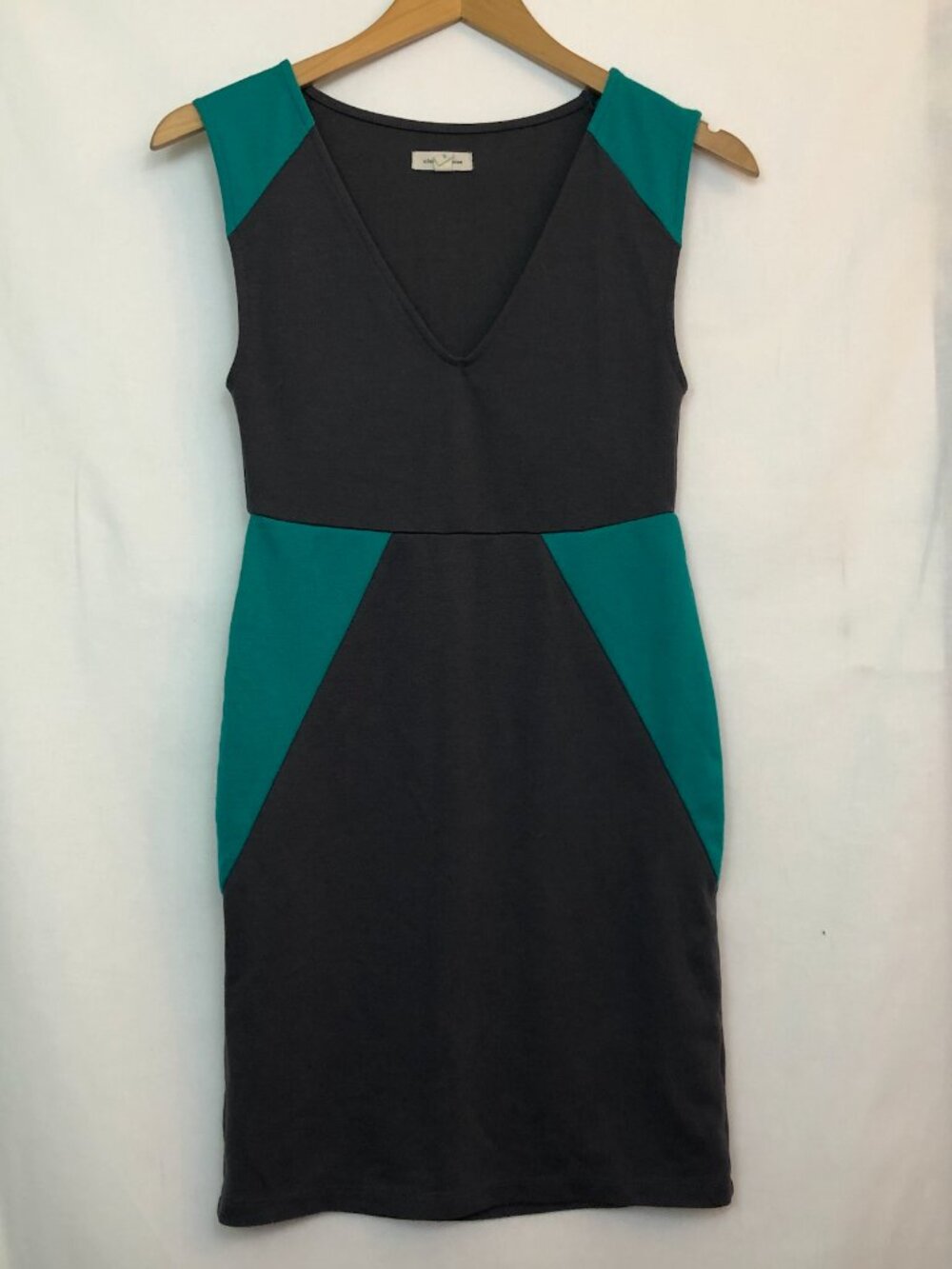 URBAN OUTFITTERS UO SILENCE NOISE Colorblock Bodycon Dress Gray Teal Green 2010s - Picture 4 of 7